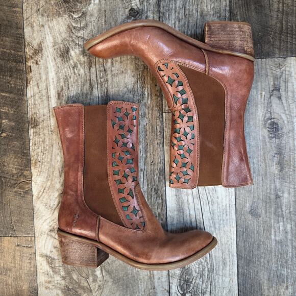 Roan by Bed Stu Malaysia Leather Cutout Boots Boho Western Size 7 1/2